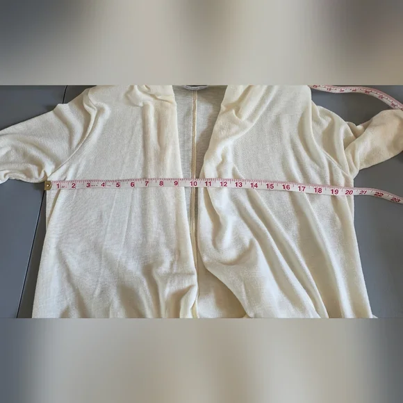 Michael Stars Off White Duster Cardigan Women's Long Sleeve Sweater Size Large - Picture 9 of 11